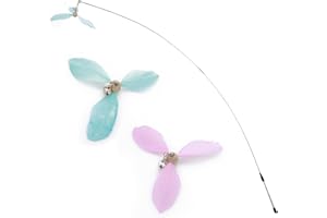 cobee Giocattoli per gatti interattivi con 2 ricariche di piume per gatti con bacchetta per elica con campana e piume per gatti, ricariche di ricambio per gatti e gatti