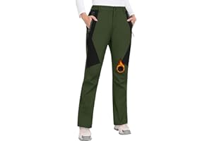 PASUDA Pantaloni Trekking Donna Invernali Sci Impermeabili Pantaloni Softshell Termici Neve Escursionismo Montagna Antivento Pantalone Outdoor Sportivi Lavoro Foderati in Pile