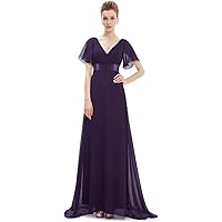 Ever-Pretty Robe de soirée en Double V-col et Manches Courtes 09890