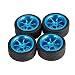 Produktbild fggfgjg T-Power 4pcs Metall-Felgen-Gummireifen Rad für Wltoys 1/18 RC Auto A949 A959 (Blau)