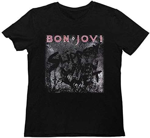 resdd Men's Bon Jovi Slippery When Wet T-Shirts Black