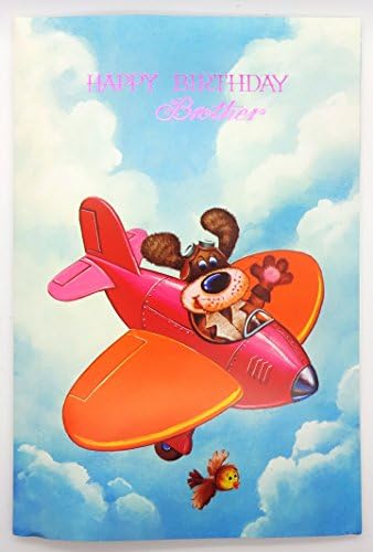 NEW BOXED POP UP BIRTHDAY CARD FOR A BROTHER DOG FLYING A PLANE