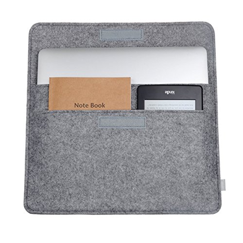 Inateck 15,4″ Macbook Pro Retina Filz Sleeve Hülle Ultrabook Laptop Tasche Speziell für Apple Macbook pro 15,4 Zoll entworfen [Größe: 39,5 cm x 26,5 cm, Verschluss mit Klettband, Farbe: Grau] - 3