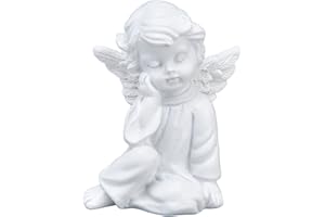 HAPIVIDA Statuette di Angelo in Resina Statua di Putti Seduti Collezione di Angelo Custode Scultura Commemorativa per la Decorazione del Giardino di Casa per Interni ed Esterni(B)