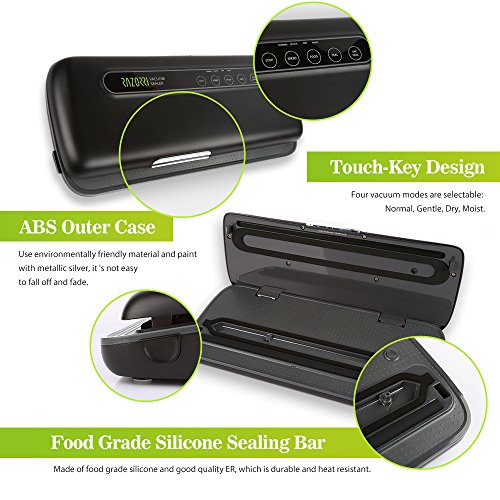 Razorri E5200-M Vakuumiergerät Vakuumierer – Folienschweißgerät 30cm Schweißnaht + Vakuumierschlauch / Starter Kit 5 Vakuumbeutel/ 1 Folienrolle - 4