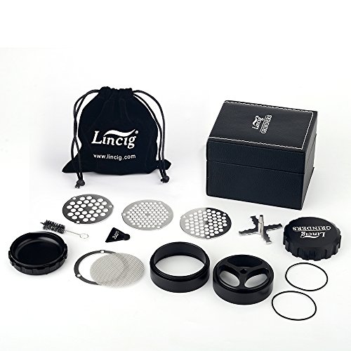 lincig Grinder Luxe Mahlwerken # 1 Pflanze trocknet Salzmühle Extra scharfe Klinge, 2,5 Zoll Design-patentierte Aluminium DIY anpassen Crusher schwarz - 7