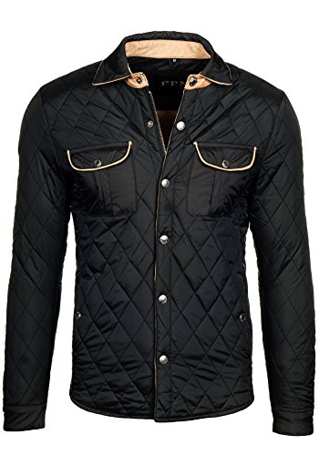 BOLF Herren Sweatjacke bergangsjacke PPM 010 Schwarz L [4D4]