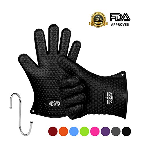 Molecule Silikon Backhandschuhe 1 Paar schwarz