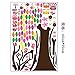 TODEAL Pretty Bedroom Colorful Flowers Butterfly Owls Birds Around Tree Nursery Wall Art Stickers Decal Home Decor Decorate Removable for Nursery Baby Girls Kid's Room