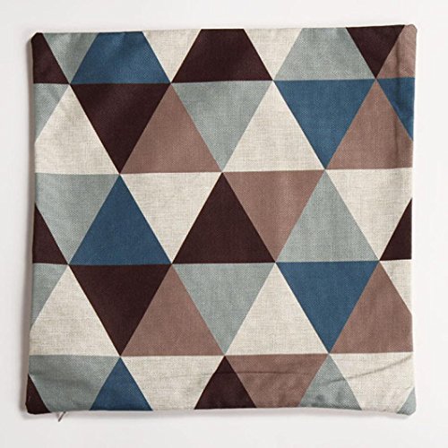 WOCACHI Leinen Quadrat 45cm x 45cm Neue geometrische Kissen dekorative Wohnkultur Kissen Kissenbezug Zierkissenbezüge Mehrfarbig (Blau) - 3