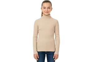 STAR FASHION Kids Polo Neck Ribbed Jumper Boys Girls Long Sleeve Roll Neck Winter Sweater Warm Rib Knit Top Ages 7-13