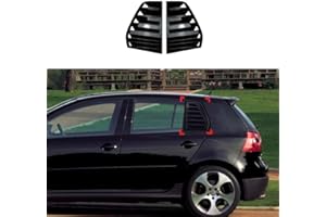 MBROS 2PCS Car Rear Window Shutter Cover for VW Golf 5 MK5, Trim Window Louver Side Vent Trim Front Spoiler Accessories,A Bright Black