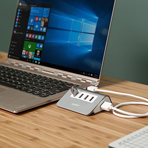AUKEY USB 3.0 Hub 4 Port Super Speed Aluminum mit 50 cm USB 3.0 Kabel für Apple MacBook, MacMini, iMac, MacPro und weiteren USB 3.0 Geräten ( Space Grau ) - 5