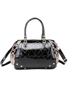 FavoMode Damen PU Lack Leder Abendtasche Pailletten Handtasche Hochzeit Party Tasche Schultertasche Messenger