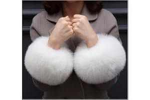 SHTGOI Damen Pelzmanschetten Fell Handgelenk Wärmer Kunstpelz Manschetten Armstulpen Winter Handwärmer Ärmel Plüsch Pulswärmer Fellstulpen Faux Pelz Armstulpen Handschuhe Weiss
