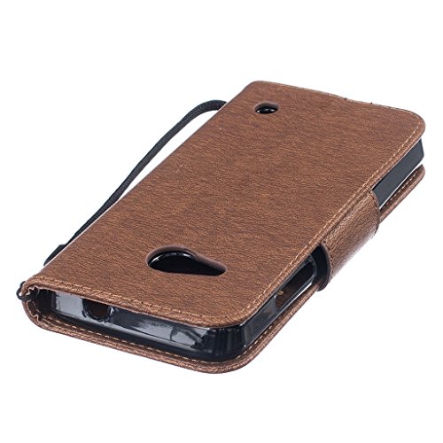 Lumia 550 Funda  SATURCASE Repujado Cuero De La PU Magn  tico Capirotazo Billetera Apoyo Bumper Protector Funda Carcasa Case Para Microsoft Lumia 550  Marr  n 