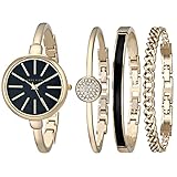 ANNE KLEIN Damen-Armbanduhr Armband GOLDFARBENES Edelstahl Quarz AK/1470GBST
