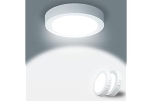 Yexati 2 Pezzi Plafonieraiera LED Soffitto Circolare 15W 1800LM, Plafoniera Superficie LED 6500K Bianco Freddo, Driver Incluso. IP44 Angolo 120 para Dormitorio Cocina Salon Baño Comedor 170 * 28Hmm