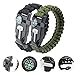 Produktbild MAIBU Multifunktions Paracord Armband Survival Gear Kit mit eingebautem Kompass, Feuerstarter, Notfallmesser & Whistle - Schnellwechsel Slim Buckle Design Wanderausrüstung (2 Stück)