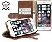 Produktbild StilGut Talis mit Standfunktion, Schutz-Hülle für iPhone 6s (4.7") mit Kreditkarten-Fächern aus echtem Leder. Seitlich aufklappbares Flip Case in Handarbeit gefertigt für das Original Apple iPhone 6s (4.7"), cognac