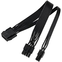 Câble D'alimentation PCIe Double Connecteur 6+2 Pins - Parfait Pour Cartes Graphiques Gaming - 2x23cm