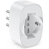 Maxcio Presa Intelligente WiFi (Type L), APP Controllo, Presa Smart WiFi Compatibile con Alexa & Google Home, Misurazione Con
