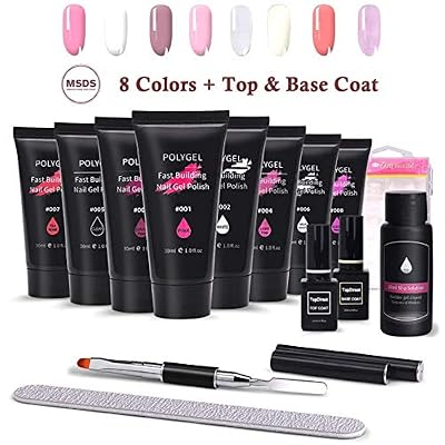 TopDirect 8 Couleurs 30ml Vernis Semi Permanent UV Soak Off D'outils de Vernis à Ongles avec Top & Base Coat 12ml et Solution de glissement Nail Art Kit Manucure