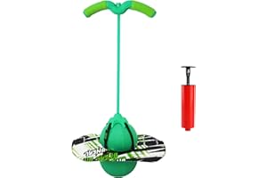 Chingcoo Pogo Stick pour enfants, équipement de sport pour enfants, bâton sauteur avec poignée à cordon de serrage, convient pour barre sauteuse avec enfants (épissure verte)