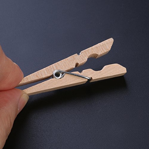 ULTNICE 4.8 cm Mini Holz Wäscheklammer Foto Handwerk Clips – 100pcs - 6
