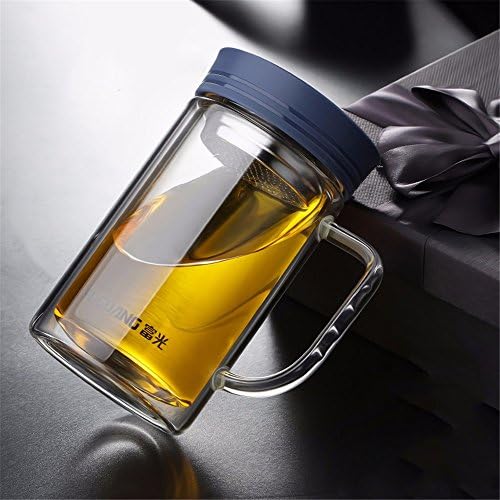 SYXng With Handle Office Cup Cover Filter Screen Glass Cup Glass Double Large Capacity D Mug