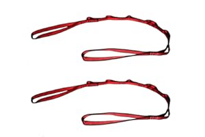 KGDUYC Daisy Chains, Sangle d'extension pour Hamac de Yoga 110cm, Réglable Multi Boucles Élingue d'escalade Sling 23KN en Nylon - Bandes d'exercice pour Stretching, Pilates, Fitness - rouge