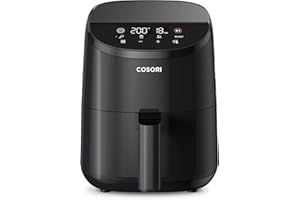 COSORI Air Fryer 70-205℃ 4-en-1 Friteuse Sans Huile 2L,Idéal Pour Les Collations,Faciles à Croustillants,97% d'Huile en Moins,30+Recettes en Ligne,1-2 Personnes,Noir