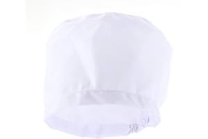 KESYOO Unisex Surgery Scrub Cap Bouffant Scrub Hats Women Men Round Doctor Nurse Cap Cotton Surgeon Hat White