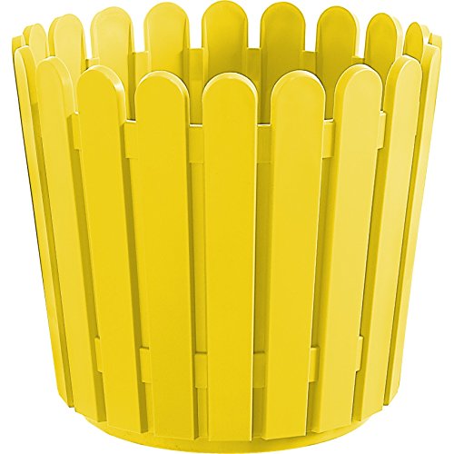 Preisvergleich Produktbild Emsa 513067 Blumenkübel, Rund, Landhaus-Stil, 11 Liter, Gelb, Landhaus