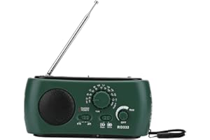 TBEST Radio Solaire,Radio Multibanda Solar Dinamo,Radio Portable Solaire,Solaire Main Manivelle Wind Up Radio LED Lampe De Poche,Portable Cam d'urgence Énergie Solaire Mo Am/FM Radio avec LED
