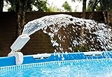 Luces de colores: blanco, rojo, azul y verde que brillan a través de una cascada de agua