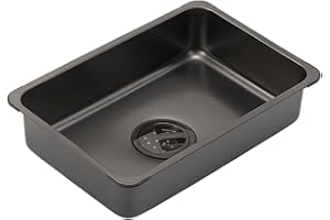 GÉNÉRIQUE RV Spüle, Tragbare Spülbecken - Tragbare Campingspüle Edelstahl | Spülwanne, Mehrzweckwaschbecken mit Ablassschraube für Picknick, Indoor, Outdoor, Angeln, Lling