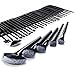 CDC® 32 PCS Professional Cosmetic Facial Kit Makeup Brushes - Makeup Brushing Tools Brush Set - Premium Make Up Brush Set - Kabuki Foundation Blusher Powder Foundation Eye shadow Eyeliner Lip Brush - Make Up Brush Kits with Black Leather Case