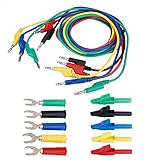 【Fácil de usar】 El aislamiento de la boca del clip de cocodrilo es bueno y sólido, es conveniente para observar el valor medido y mejora la eficiencia del trabajo. Son muy útiles para conectar componentes a cables, los enchufes encajan bien en otros cables y prueban sockets