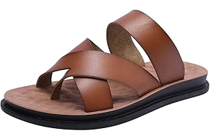 Harssidanzar Sandalias deslizantes cruzadas antideslizantes en verano estilo anillo de dedo del pie al aire libre e Interior KM221EU Tamaño