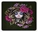 Produktbild Makeup Mouse Pad, Calavera Day of The Dead Mexican Sugar Skull Faced Woman with Floral Head Halloween, Standard Size Rectangle Non-Slip Rubber Mousepad, Multicolor