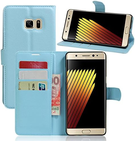 Galaxy Note FE Case,Gift_Source [Stand Feature] Premium Faux Leather Flip Wallet Cases Slim Folio Magnetic Cover Built-in Credit Card/ID Card Slots for Samsung Galaxy Note FE SM-N935 (5.7") [Blue]