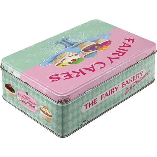Nostalgic-Art 30708 Home und Country Fairy Cakes, Fresh every Day, Vorratsdose Flach - 2