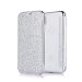 Produktbild Girlyard Glitzer Leder Klapphülle für iPhone X, Luxus Bling Strass Wallet Flip PU Case mit Transparent Weiche Silikon Plating TPU Backcover Standfunktion Kartenfächer Schutzhülle Stoßfest Handyhülle für Apple iPhone X -- Silber