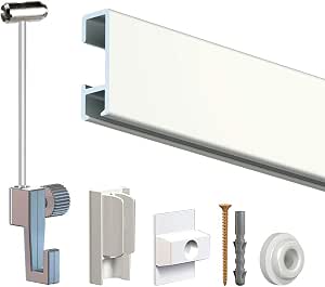 Bilderschienen Set 12 Meter In Weiß – Komplett-Set Mit Aluschienen, Seilen & Montagematerial