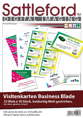 Sattleford - 320 Tarjetas de Visita ambos lados Mate gestrichen 230 g/m²