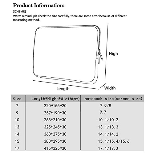 Sidorenko Designer Laptoph  lle f  r Laptops mit einer Bildschirmdiagonale von 35 8 cm   14-14 2 Zoll   neopren max  Ger  teabmessungen 35 5 cm x 25 c