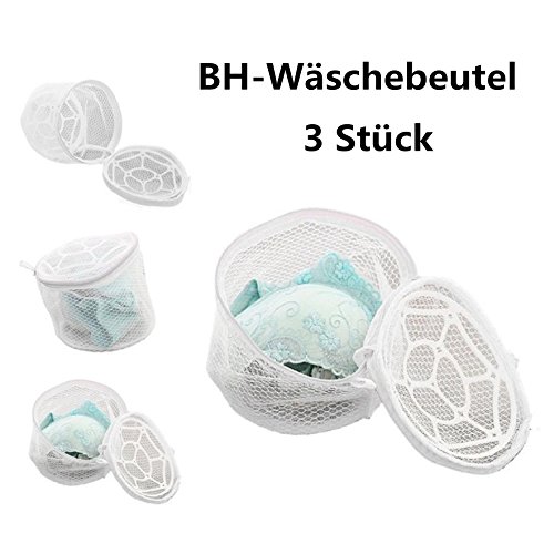 Preisvergleich Produktbild huichang BH-Wäschebeutel, 3 Stück Wiederverwendbare Wäschesack mit Reißverschluss Wäschenetz für Waschmaschine, für BHs, Kleidung, Socken, und Baby Kleidung Usw (Weiß)