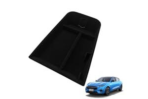 ‎AOSKONOLOGY AOSK für Mustang Mach E beflockte kabellose Ladezentralkonsole Organizer Tray kompatibel mit Mustang Mach-E 2023 2022 2021