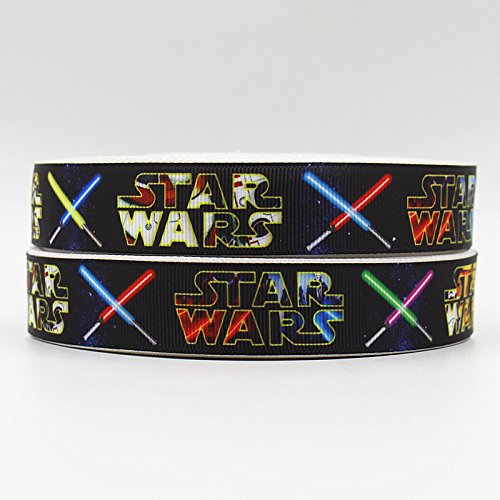 2 m x 22 mm New Star Wars & Lichtschwert Ripsband für Geburtstag Kuchen Geschenkpapier Karten